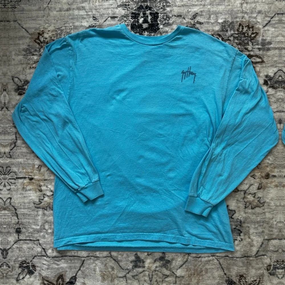 Guy Harvey Aqua Long Sleeve Marlin Graphic Fishing Tee - Picture 1 of 7